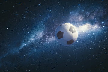 Fototapeta premium a soccer ball floating in space