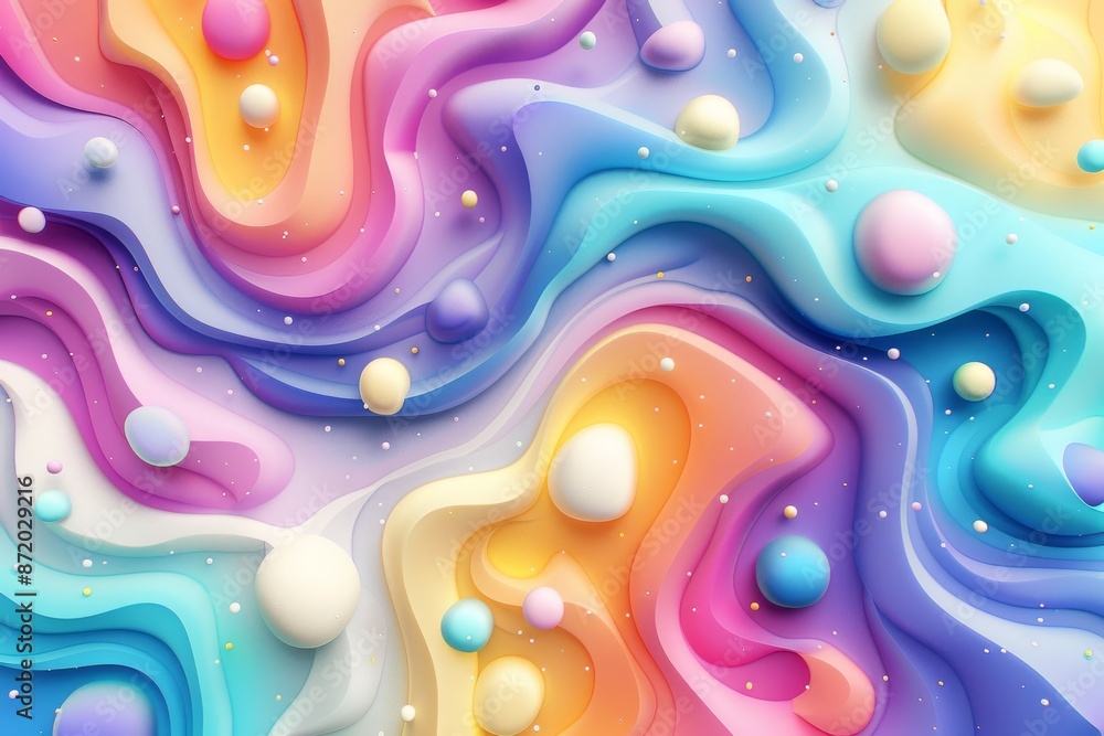 Poster colorful abstract waves with vibrant hues representing creativity and energy in a dynamic artistic s