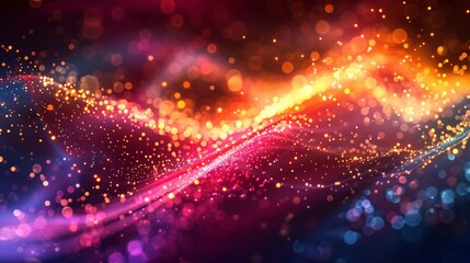 Illuminating High-Speed Connectivity - Abstract Digital Data Transmission with Sparkles and Lines | Copy Space