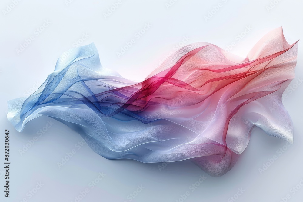 Aufkleber abstract fabric waves with red and blue hues symbolizing creativity and energy in a dynamic artistic