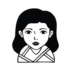 People avatar icon. Girl Avatar Doodle. Vector illustration charaters for social media and networking, user profile, website and app design and development, user profile icons.