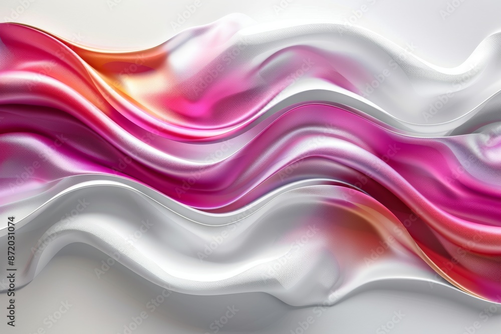 Aufkleber flowing abstract waves with pink and white hues representing creativity and elegance in a dynamic ar
