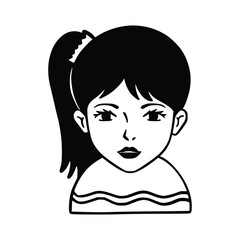 People avatar icon. Girl Avatar Doodle. Vector illustration charaters for social media and networking, user profile, website and app design and development, user profile icons.