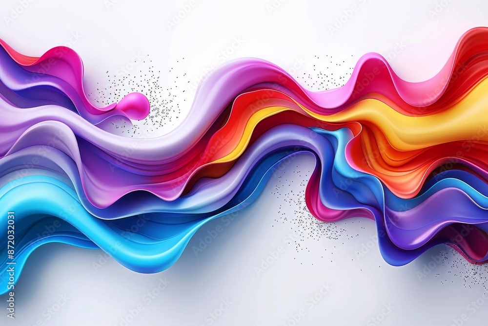 Aufkleber abstract colorful waves with vibrant hues representing creativity and energy in a dynamic artistic s