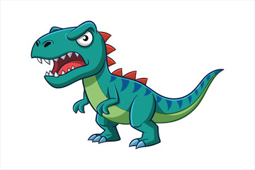 Cartoon angry dinosaur vector