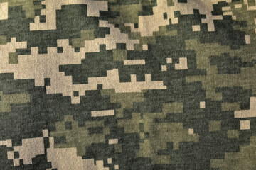 Camouflage texture, military pixel green background, close up