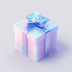 Obraz premium 3D blue clear crystal gift box 