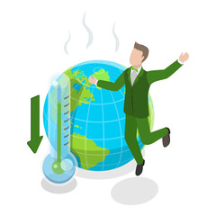 3D Isometric Flat  Illustration of Climate Change. Item 2