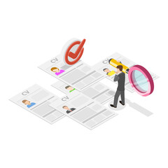 3D Isometric Flat  Illustration of Hiring Process Set. Item 3