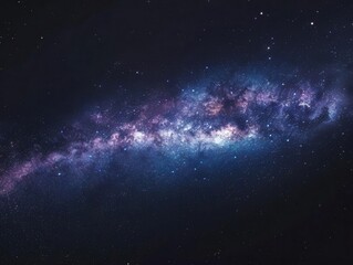 Obraz premium ethereal vector illustration of the milky way galaxy simplified 3d render with smooth gradients deep blues and purples isolated on dark background