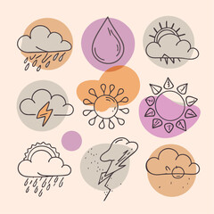 Weather Icons, Vector, art work for variou uses 