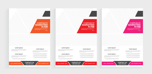 Template, corporate marketing flyer design, flier used for business advertising and annual publication.