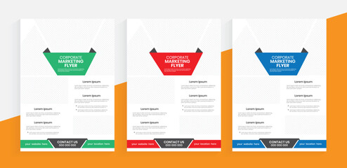 Corporate marketing flyer design, flier design for business publications, case study flier template, single page leaflet handout design.