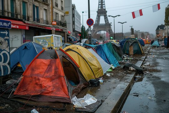 Tente SDF dans les rue de Paris