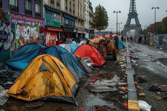 Tente SDF dans les rue de Paris