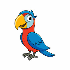 illustration of cute parrot cartoon