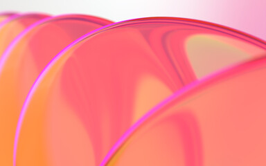 虹色に耀くレンズ群の3Dイラストレーション