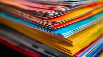 Colorful Stack of Magazines.