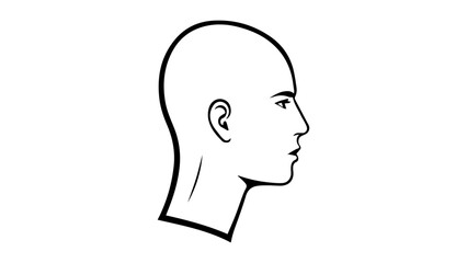 silhouette of a person, head outline in vector