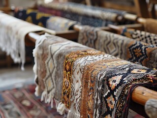 Traditional weaving techniques used to create a detailed textile, Craft Technique, Expertise and cultural heritage in weaving