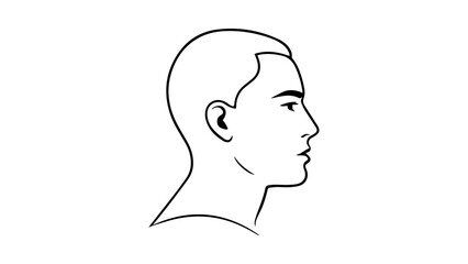 simple silhouette of a person from side in vector