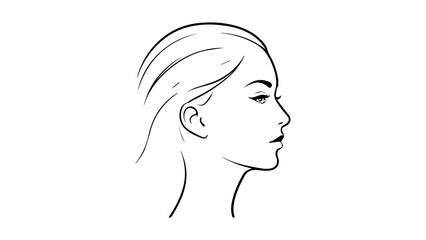 simple fashion outline portrait of a woman