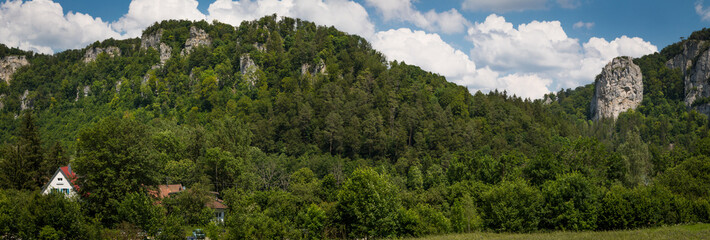 Panoramaaufnahme vom Donautal, Baden-Württemberg,