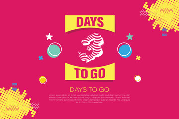 Three Days To Go Badges and Stickers. 3 Days Countdown left days banner. Number Count To Go Label Template for Promotion, Sale, Web, Poster, Banner, Flyer