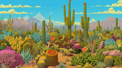 Desert oasis with blooming cacti and unique reptiles, spring landscape, exotic and colorful --ar 16:9 --style raw --personalize idwni6p --stylize 250 Job ID: 25890623-d93b-406e-8f24-2a638ecb647f