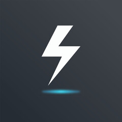 A simple and minimalist white lightning symbol on a dark gray background. This logo is suitable for companies operating in the field of electrical energy, technology or innovative services