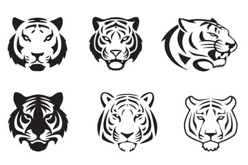 set of tiger heads