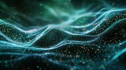Futuristic Abstract Digital Backgrounds: High-Tech Cyber Network with Neon Glows and Circuit Patterns for Innovative and Technological Projects