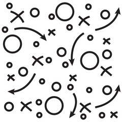 Fototapeta premium soccer tactics icon, game success strategy in football, Soccer team strategy . vector illustration eps10