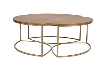 wooden chair isolated on white. coffee table isolated white background. steel base table