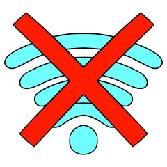 Obraz premium no connection symbol illustration hand drawn isolated vector 