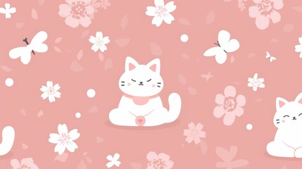 lit. cat among flowers