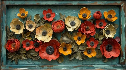 Decorative Panel with Flower Decoration