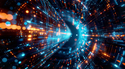Fototapeta premium Abstract digital art technology background futuristic tech design innovation cyber space creative technology data visualization intricate and glowing patterns 