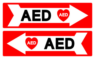 AED Symbol Sign, Vector Illustration, Isolate On White Background Label .EPS10
