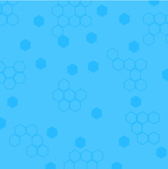 blue background pattern with chemical formulas, honey comb
