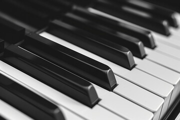Close up Classic grand piano keyboard black and white keys piano
