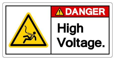 Obraz premium Danger High Voltage Symbol Sign, Vector Illustration, Isolate On White Background Label .EPS10