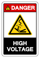 Danger High Voltage Symbol Sign, Vector Illustration, Isolated On White Background Label .EPS10