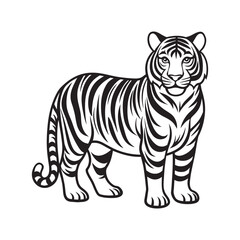 Naklejka premium A black and white tiger face