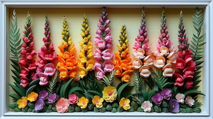 Fototapeta premium Vibrant Stained Glass Flower Window Decoration