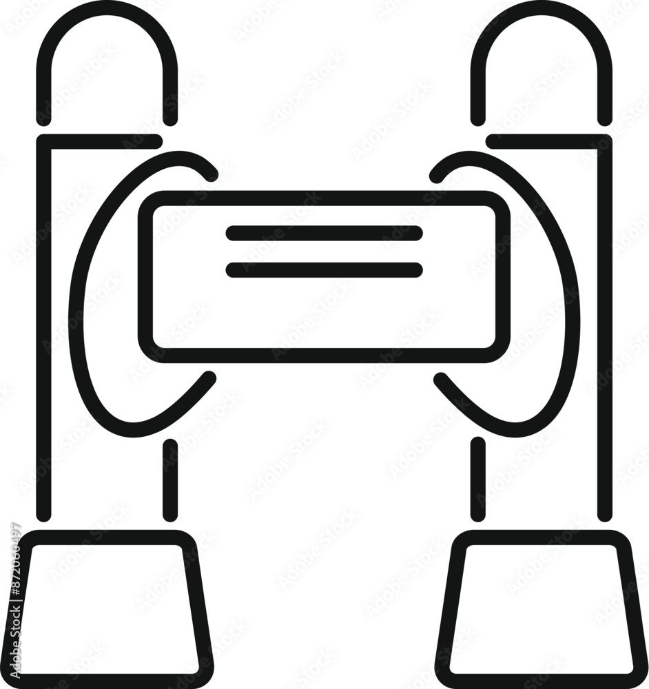 Aufkleber line art icon of a turnstile allowing one person access at a time, perfect for projects related to s