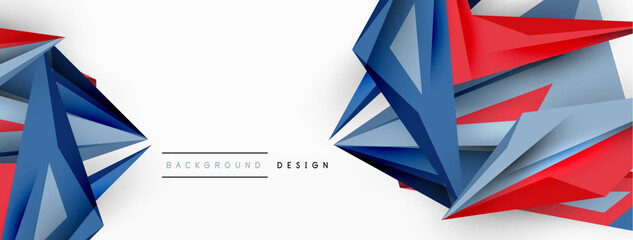 Fototapeta premium Minimal geometric abstract background. Low poly dynamic triangle design. Trendy techno business template for wallpaper, banner, background or landing