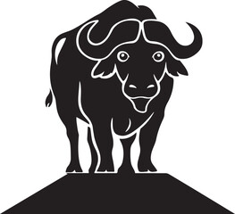 Wild Buffalo silhouette Illustration vector .