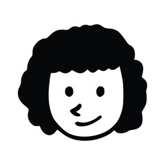 Doodle children head cartoon illustration isolated in white background. Icon portraits of boy or girl.