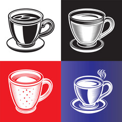 Obraz premium Vector coffee cup set template